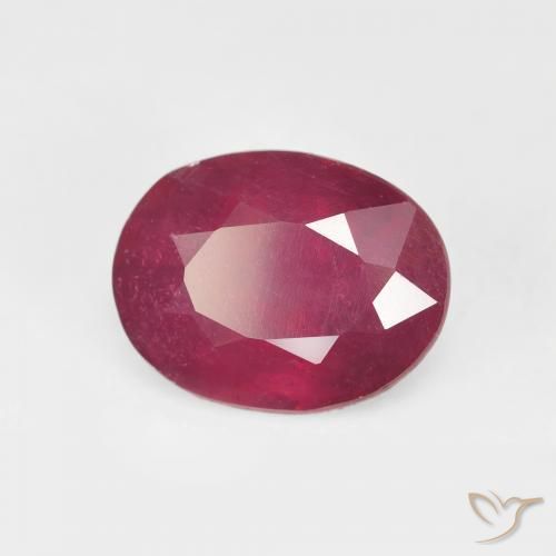 3.84 ct Red Ruby Stone, Natural Ruby in Oval Facet Shape for Sale