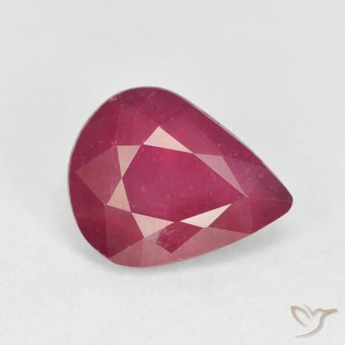 4.12 ct Red Ruby Stone, Natural Ruby in Pear Facet Shape for Sale