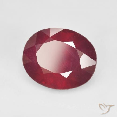 6.82 ct Red Ruby Stone, Natural Ruby in Oval Facet Shape for Sale