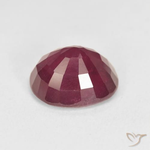 Ruby Gemstone in 11 x 9 mm (calibrated) Size for Sale, Ruby Stone in Dark Red Color