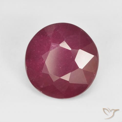 5.71 ct Red Ruby Stone, Natural Ruby in Round Facet Shape for Sale