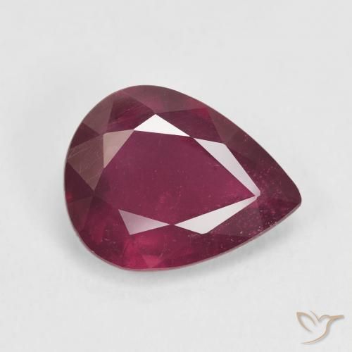 4.11 ct Red Ruby Stone, Natural Ruby in Pear Facet Shape for Sale