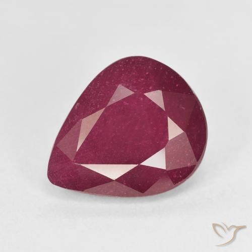 6.51ct Natural Deep Red Ruby, Pear Shape, VS