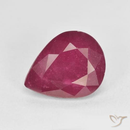 5.86ct Natural Pinkish Red Ruby, Pear Shape, VS