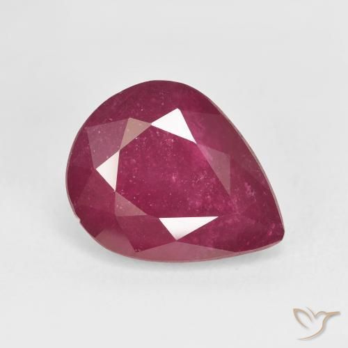 5.86 ct Red Ruby Stone, Natural Ruby in Pear Facet Shape for Sale