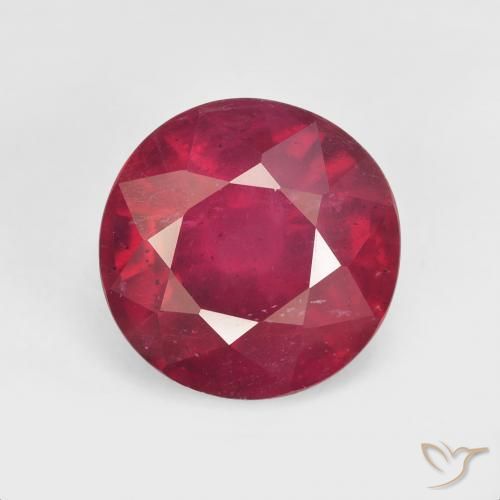 5.74ct Natural Medium Red Ruby, Round, VS