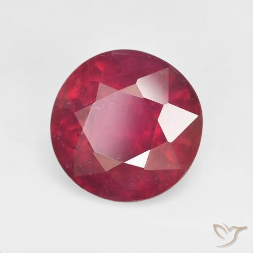 5.74 ct Red Ruby Stone, Natural Ruby in Round Facet Shape for Sale