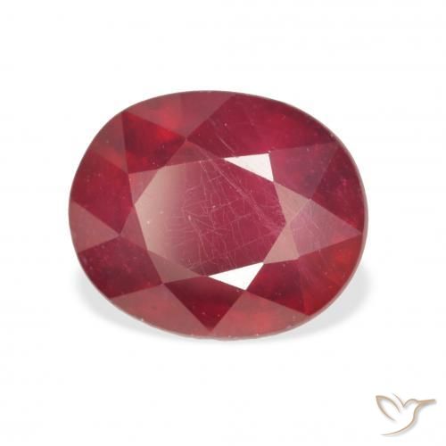 6.03 ct Red Ruby Stone, Natural Ruby in Oval Facet Shape for Sale