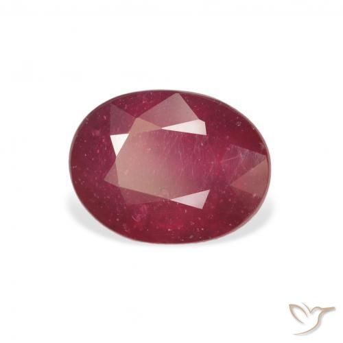3.18 ct Red Ruby Stone, Natural Ruby in Oval Facet Shape for Sale
