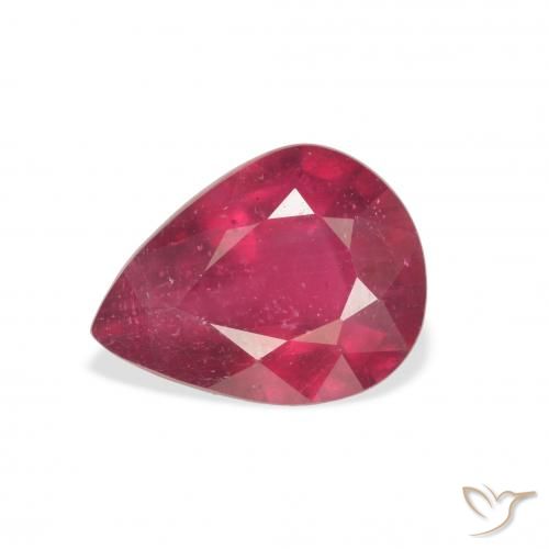 2.65 ct Red Ruby Stone, Natural Ruby in Pear Facet Shape for Sale
