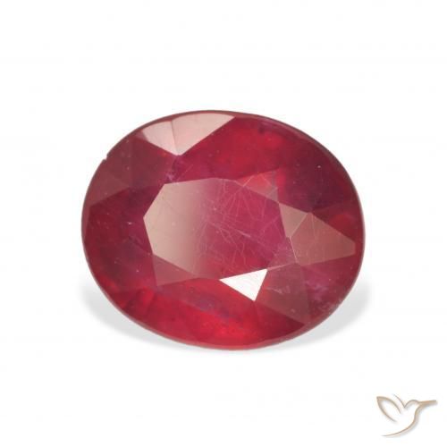 5.00 ct Red Ruby Stone, Natural Ruby in Oval Facet Shape for Sale