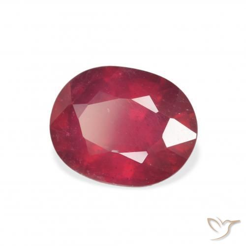 3.58 ct Red Ruby Stone, Natural Ruby in Oval Facet Shape for Sale