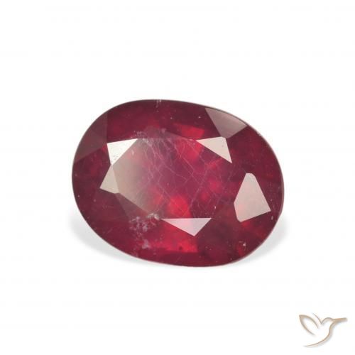 3.42 ct Red Ruby Stone, Natural Ruby in Oval Facet Shape for Sale