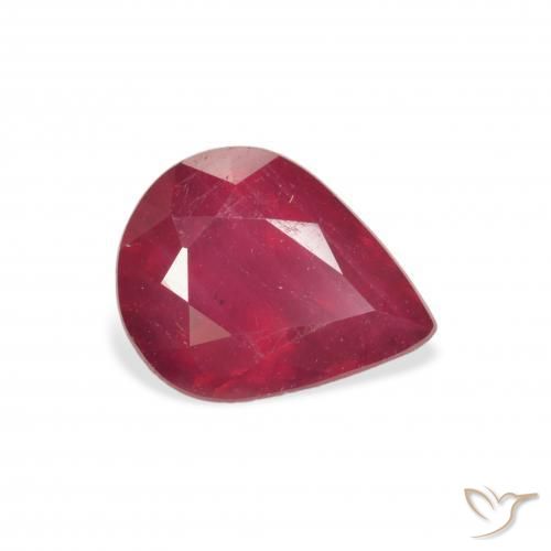 2.76 ct Red Ruby Stone, Natural Ruby in Pear Facet Shape for Sale