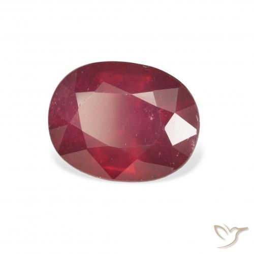 3.59 ct Red Ruby Stone, Natural Ruby in Oval Facet Shape for Sale