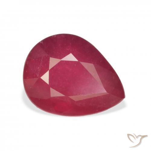 4.56 ct Red Ruby Stone, Natural Ruby in Pear Facet Shape for Sale