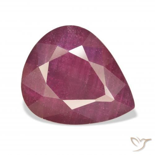 16.24 ct Red Ruby Stone, Natural Ruby in Pear Facet Shape for Sale