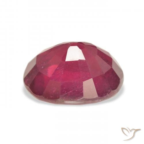 Ruby Gemstone in 13.9 x 11.4 mm Size for Sale, Ruby Stone in Medium Dark-Red Color