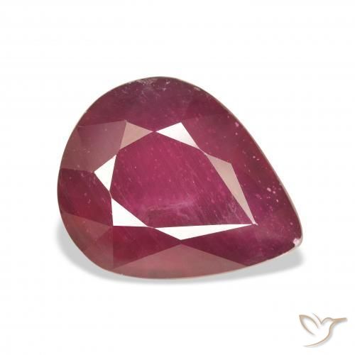 12.06 ct Red Ruby Stone, Natural Ruby in Pear Facet Shape for Sale