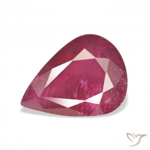 10.07ct Natural Deep Red Ruby, Pear Shape, VS
