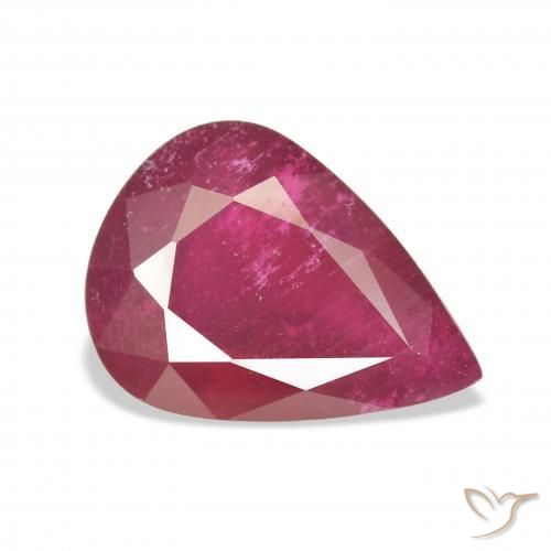 10.07 ct Red Ruby Stone, Natural Ruby in Pear Facet Shape for Sale