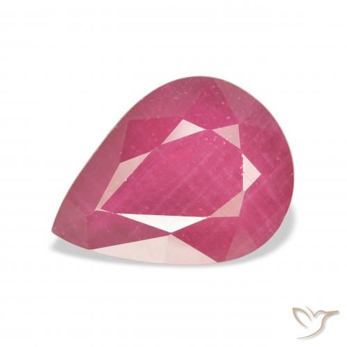7.34ct Natural Medium Red Ruby, Pear Shape, VS