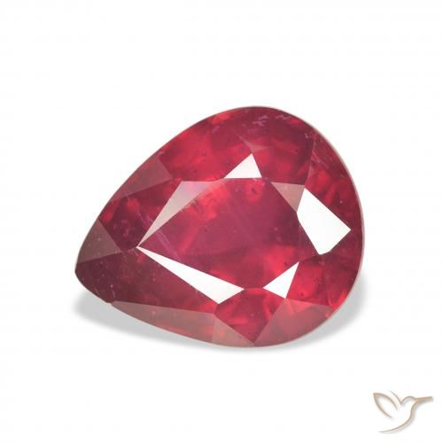 6.37ct Natural Deep Crimson Ruby, Pear Shape, VS