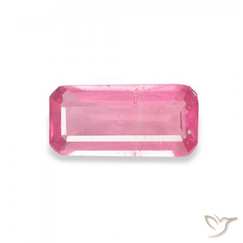 1.35ct Natural Hot Pink Ruby, Emerald Cut, VS-SI