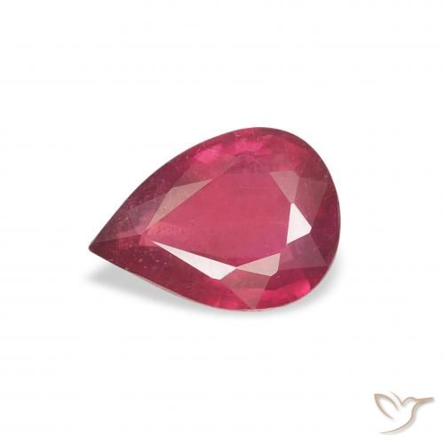 0.92ct Natural Reddish Pink Ruby, Pear Shape, VS-SI