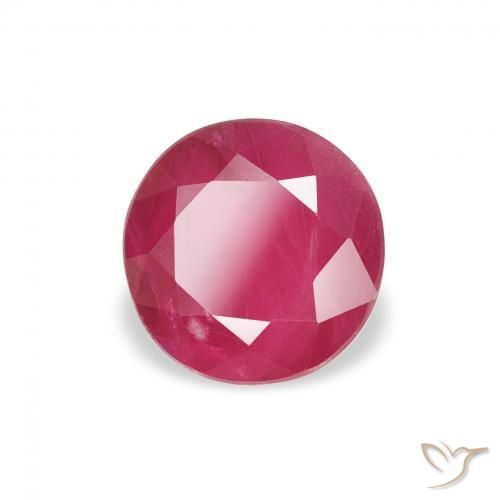 1.01 ct Red Ruby Stone, Natural Ruby in Round Facet Shape for Sale
