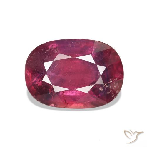 1.37 ct Red Ruby Gemstone, Ruby Gem in Cushion-Cut Shape for Sale.