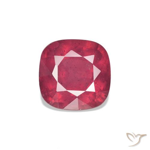 0.84ct Deep Reddish Pink Ruby, Cushion, VS
