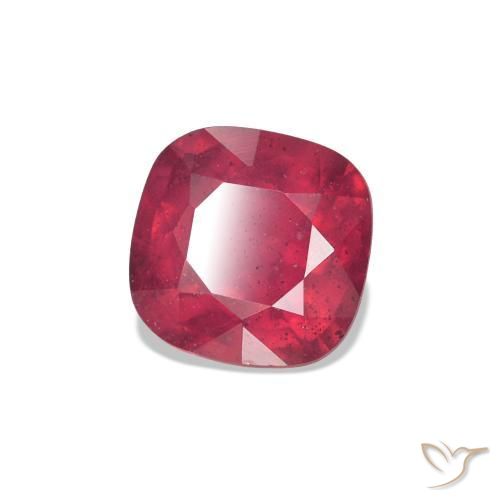 0.84 ct Red Ruby Stone, Natural Ruby in Cushion-Cut Shape for Sale