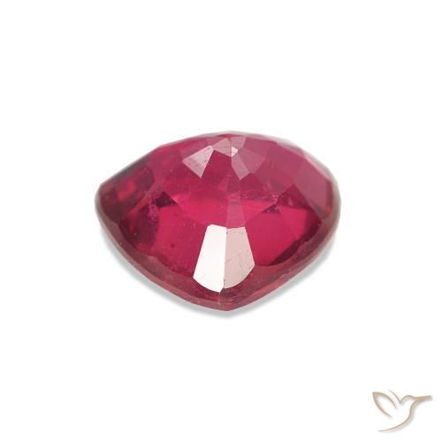 Ruby Gemstone in 7 x 5.7 mm Size for Sale, Ruby Stone in Medium Dark-Red Color