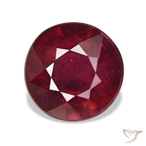 3.93ct Red Ruby, Round, VS