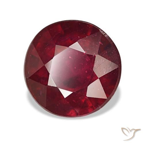 3.93 ct Red Ruby Stone, Natural Ruby in Round Facet Shape for Sale