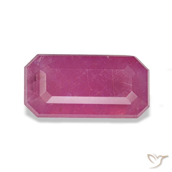 1.71 ct Purple Ruby Gemstone, Ruby Gem in Octagon Step Cut Shape for Sale.