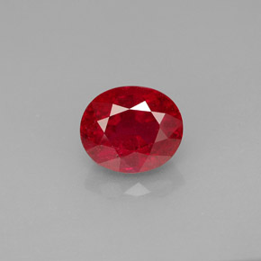 2.08 ct Red Ruby Gemstone, Ruby Gem in Oval Facet Shape for Sale.