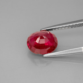 Ruby Gemstone in 7.7 x 6.5 mm Size for Sale, Ruby Stone in Pink Red Color