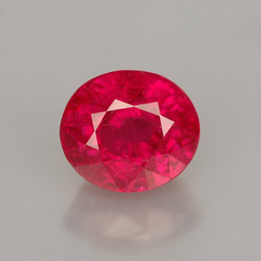 2.20 ct Red Ruby Gemstone, Ruby Gem in Oval Facet Shape for Sale.