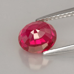 Ruby Gemstone in 7.4 x 6.5 mm Size for Sale, Ruby Stone in Pink Red Color