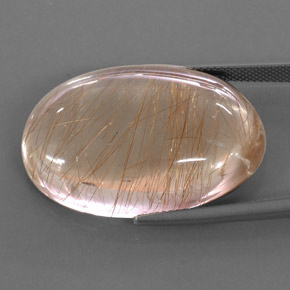 Rutile Quartz Gemstone in 30.6 x 21.4 mm Size for Sale, Rutile Quartz Stone in Colorless Golden Color
