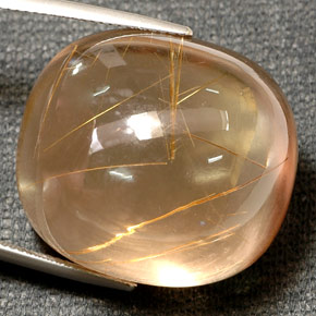 78.65 ct Yellow Rutile Quartz Stone, Natural Rutile Quartz in Cushion Cabochon Shape for Sale
