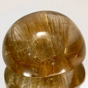 128.20 ct Yellow Rutile Quartz Gemstone, Rutile Quartz Gem in Oval Cabochon Shape for Sale.