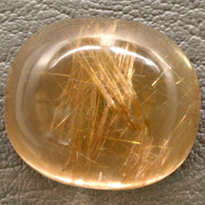 48.93 ct Yellow Rutile Quartz Stone, Natural Rutile Quartz in Cushion Cabochon Shape for Sale