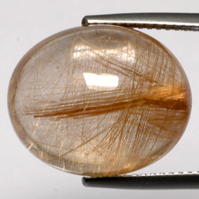18.48 ct Yellow Rutile Quartz Gemstone, Rutile Quartz Gem in Oval Cabochon Shape for Sale.