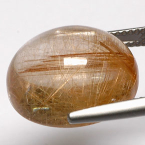 Rutile Quartz Gemstone in 17.3 x 14.3 mm Size for Sale, Rutile Quartz Stone in Colorless Golden Color