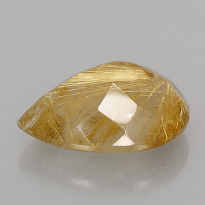 Rutile Quartz Gemstone in 20 x 15 mm (calibrated) Size for Sale, Rutile Quartz Stone in Colorless Golden Color