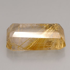 Rutile Quartz Gemstone in 18.4 x 12.1 mm Size for Sale, Rutile Quartz Stone in Colorless Golden Color