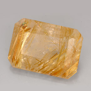 16.29 ct Yellow Rutile Quartz Stone, Natural Rutile Quartz in Octagon Facet Shape for Sale